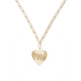 Adorned Heart Initial Necklaces in Gold