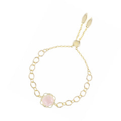 Blossom Adjustable Bracelet Pink Cats Eye/Gold