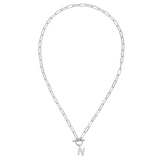 Toggle Initial Necklaces in Silver