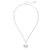 Adorned Heart Initial Necklace in Silver