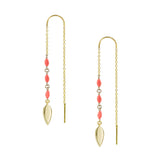 Free Spirit Ear Threaders Coral Gold