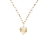 Adorned Heart Initial Necklaces in Gold