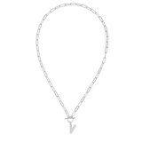 Toggle Initial Necklaces in Silver