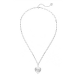 Adorned Heart Initial Necklace in Silver