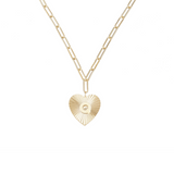 Adorned Heart Initial Necklaces in Gold