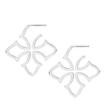 Grace Cross Hoop Earrings Silver
