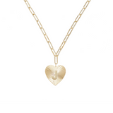Adorned Heart Initial Necklaces in Gold