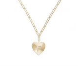 Adorned Heart Initial Necklaces in Gold