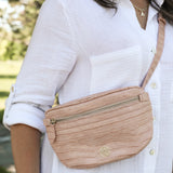 Grace Belt Bag in Petal Pink Croc