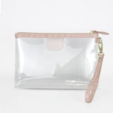 Clearly Fabulous Clear Wristlet in Petal Pink Croc