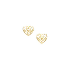 Believer Heart Stud Earrings in Gold
