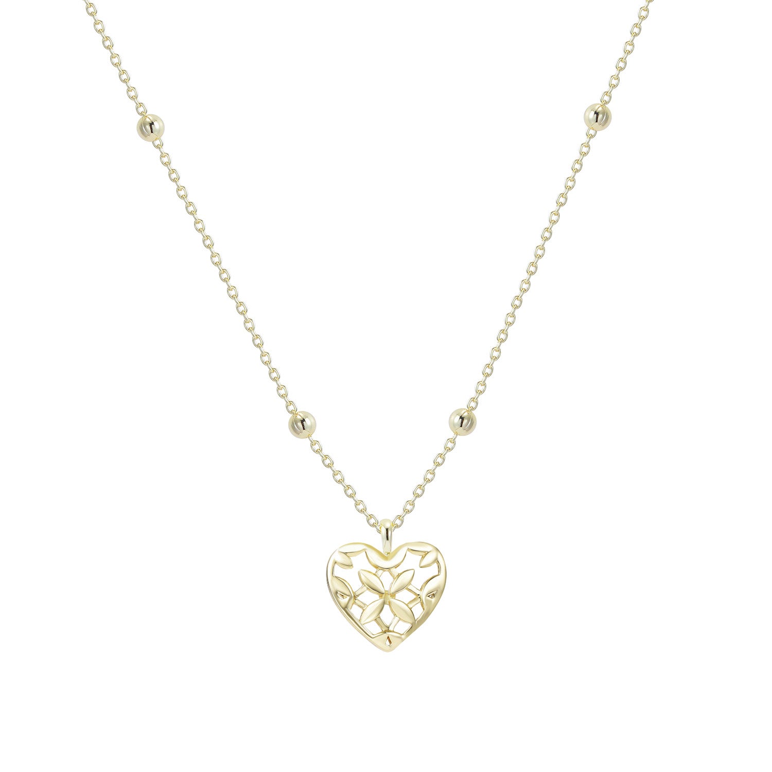Believer Heart Drop Necklace in Gold