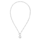 Toggle Initial Necklaces in Silver