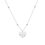 Believer Heart Drop Necklace in Silver