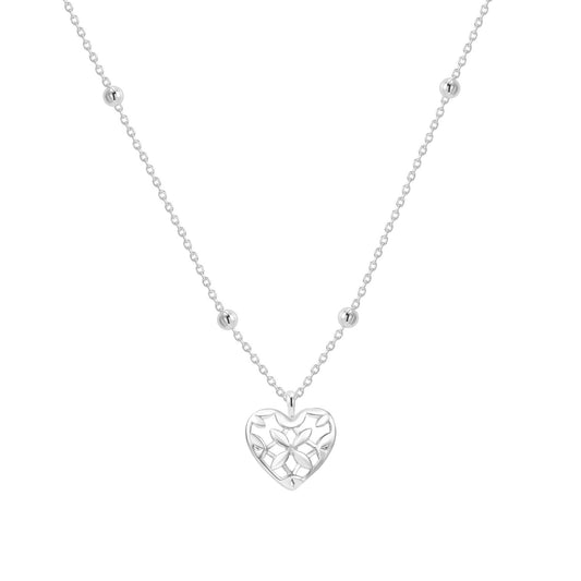 Believer Heart Drop Necklace in Silver