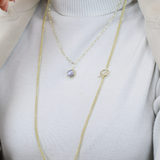 Shes A Gem Adjustable Necklace Slate Cats Eye Gold