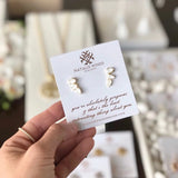 Daydreamer Stud Earrings Slate Cats Eye Silver