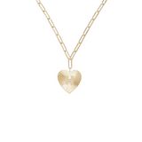 Adorned Heart Initial Necklaces in Gold