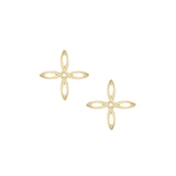 She's Classic Mini Cross Stud Earrings Gold