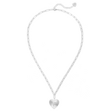 Adorned Heart Initial Necklace in Silver