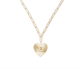 Adorned Heart Initial Necklaces in Gold