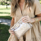 Clearly Fabulous Clear Wristlet in Petal Pink Croc