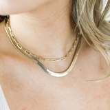 Snake Chain Layering Necklace Gold