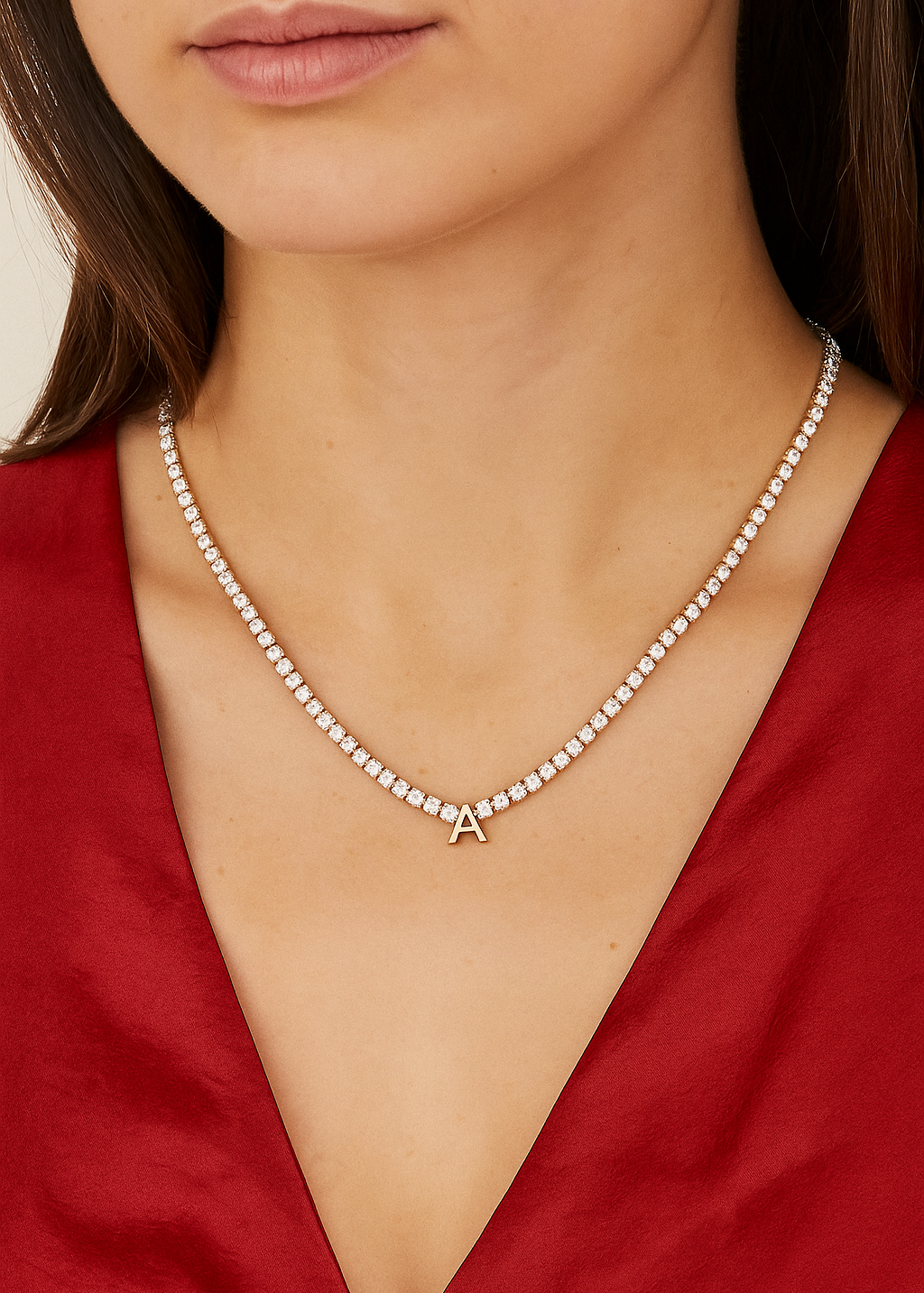 Enchanted Tennis Initial Necklace