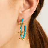 Sea Breeze Cross Hoop Earrings