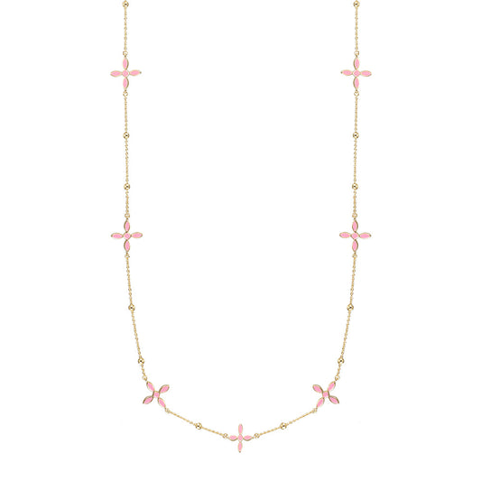 Enamel Cross Station Necklace