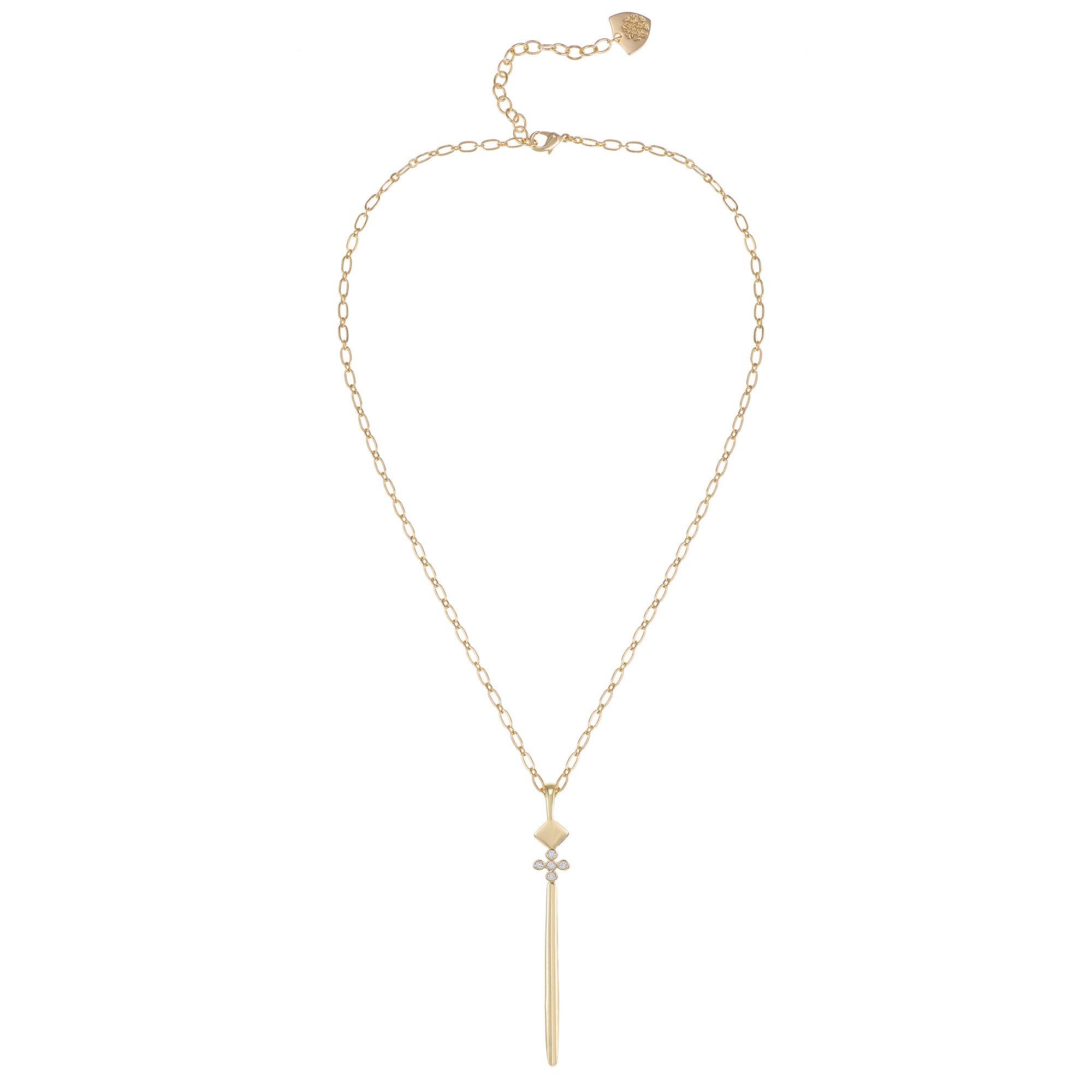 Legacy Cross Drop Necklace in Gold