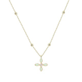 Randiant Cross Drop Necklace in Mint