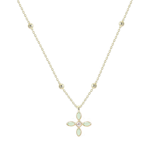 Randiant Cross Drop Necklace in Mint
