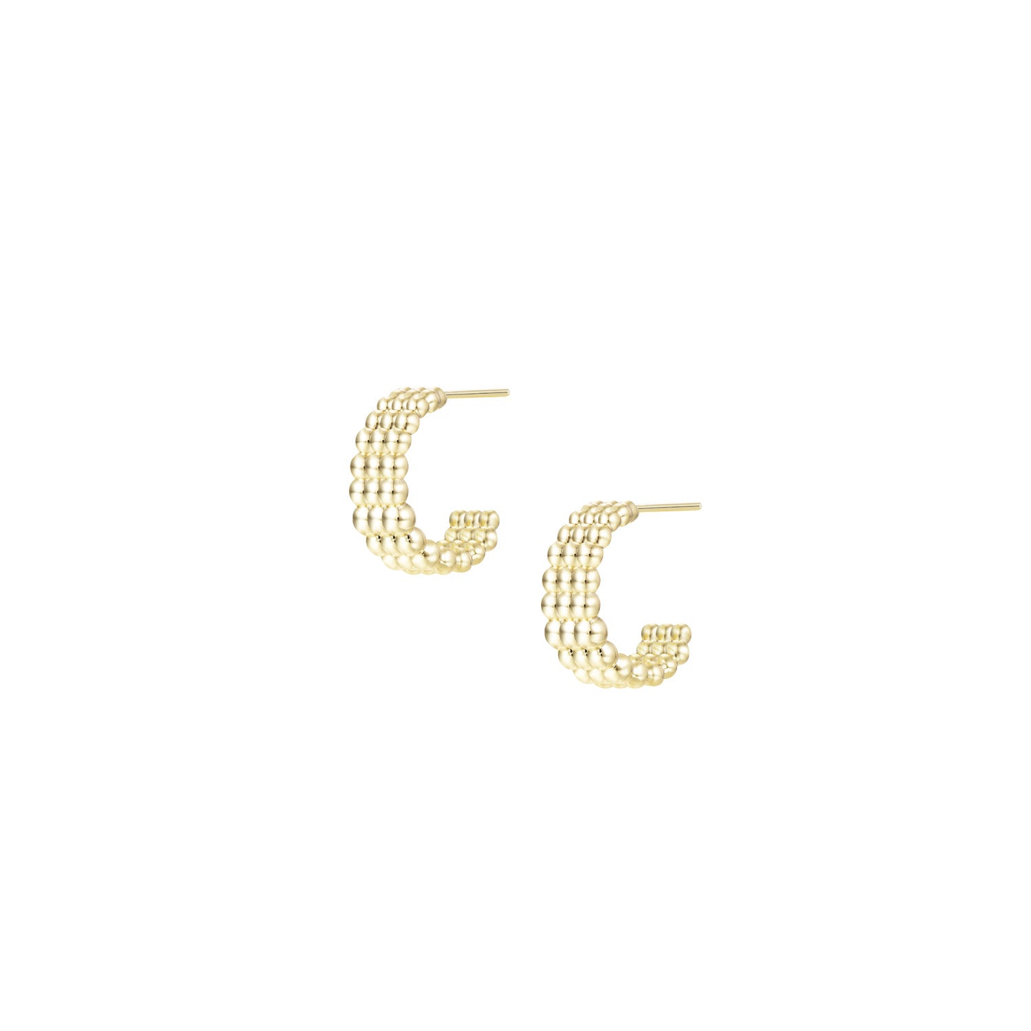 Solaris Beaded Hoop Earrings in Gold | 381-G