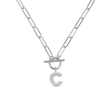Toggle Initial Necklaces in Silver