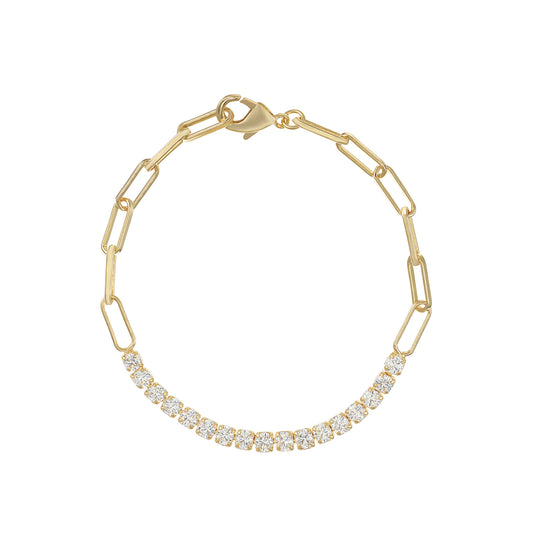 Legacy Paperclip Tennis Bracelet in Gold