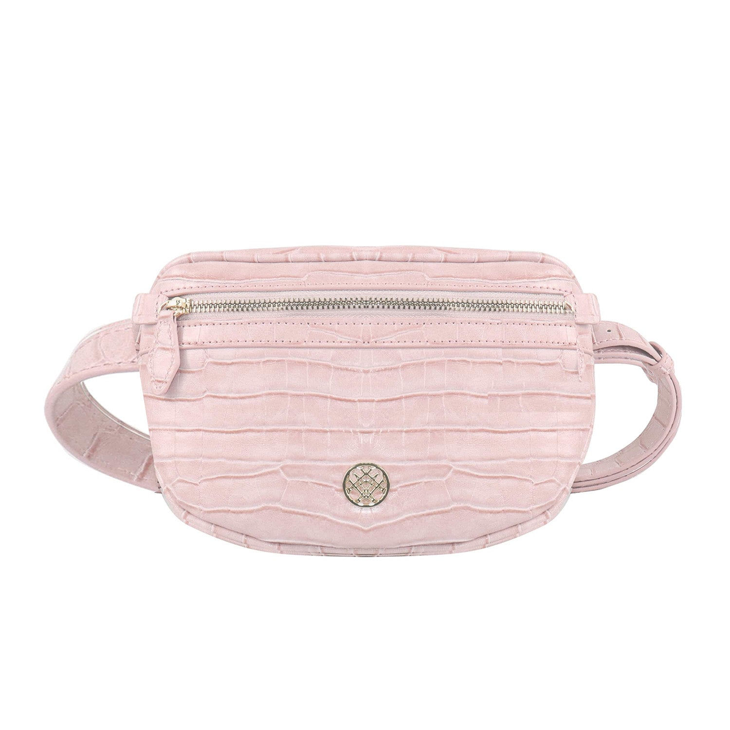 Grace Belt Bag in Petal Pink Croc | HAN-BB1-PP-CROC