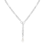Allure Pearl Lariat Necklace in Silver | 324-S-IP