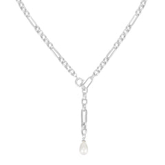 Allure Pearl Lariat Necklace in Silver | 324-S-IP