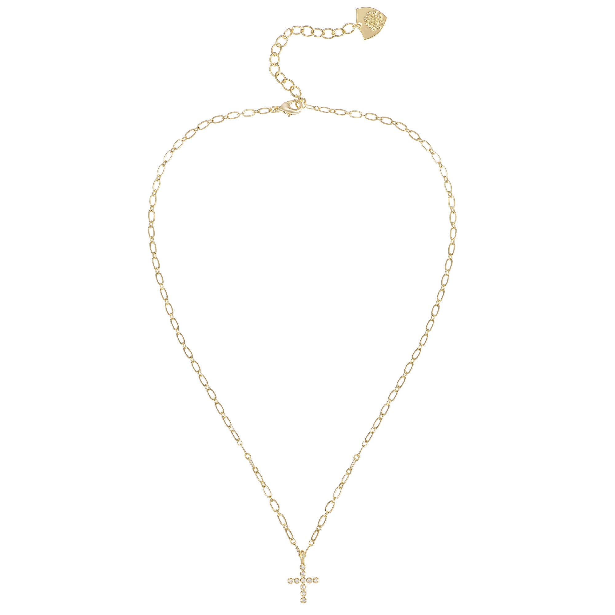 Legacy Cross Drop Necklace in Gold