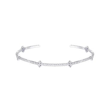 Radiant Cross Station Mini Cuff Bracelet Silver