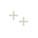 Radiant Cross Stud Earrings in Mint