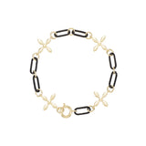 Enchanted Cross Link Bracelet in Gunmetal/Gold