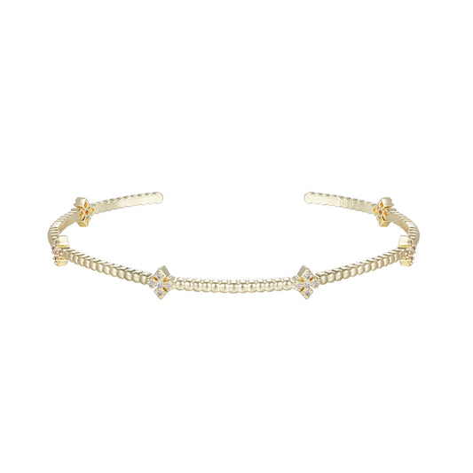 Radiant Cross Station Mini Cuff Bracelet Gold