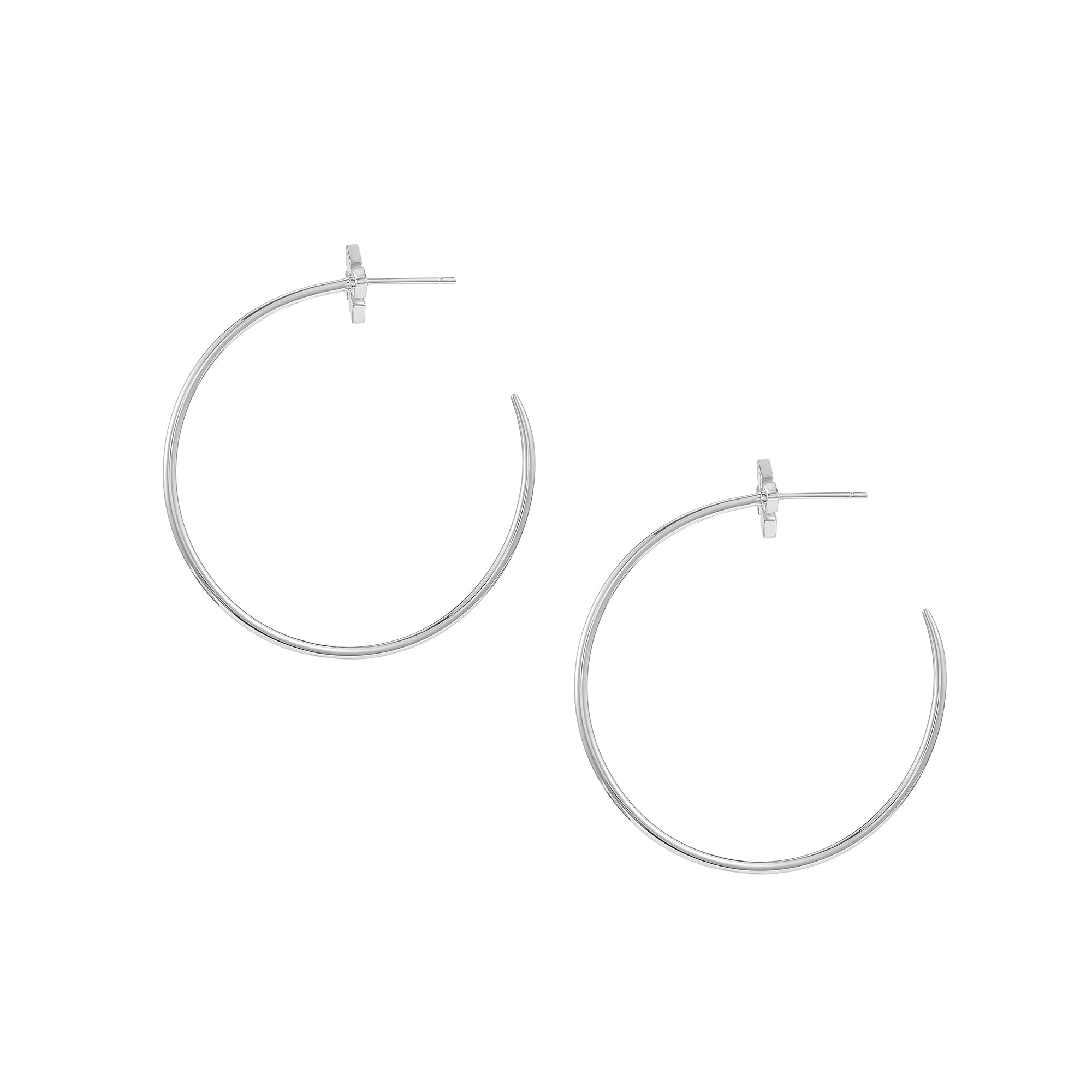 Heritage Cross Hoop Earrings in Silver