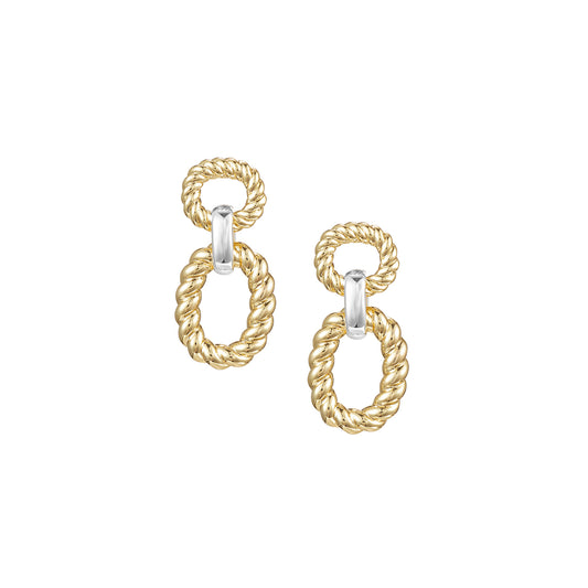 Heirloom Link Earrings in Gold/Silver