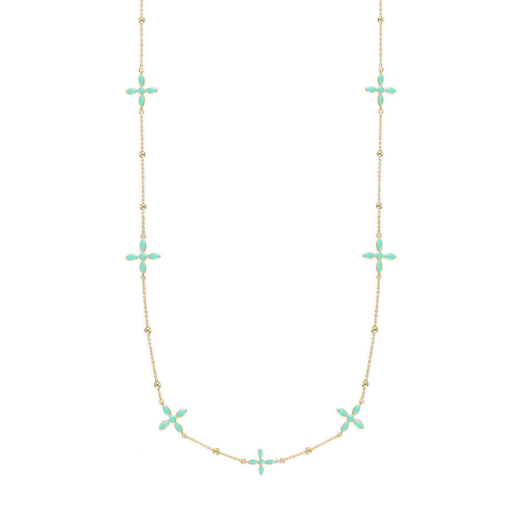 Enamel Cross Station Necklace | 240-G-MGE