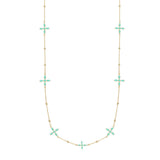 Enamel Cross Station Necklace | 240-G-MGE