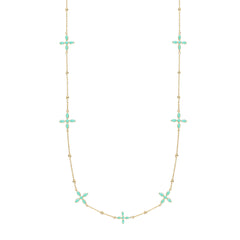 Enamel Cross Station Necklace | 240-G-MGE