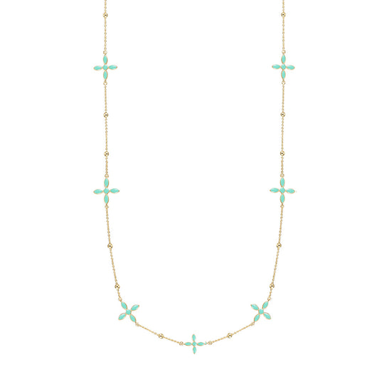 Enamel Cross Station Necklace | 240-G-MGE